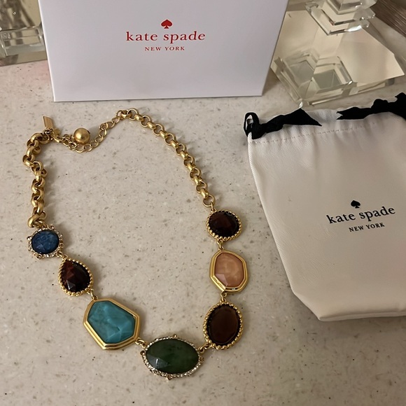 NEW KATE SPADE Jeweled Necklace With New Dust Bag and New Box - Picture 1 of 11